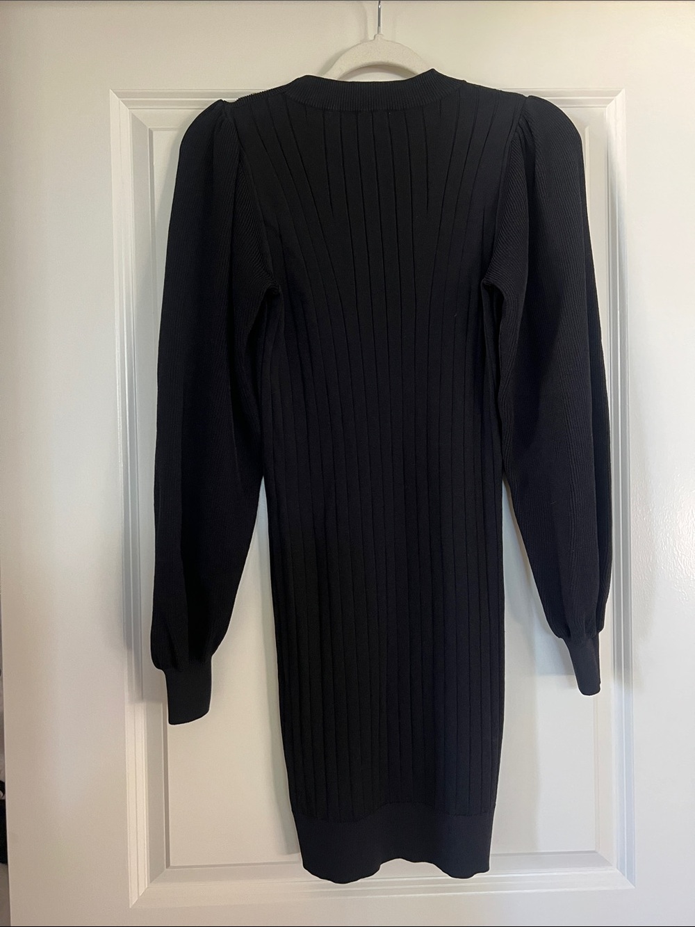NWNT Mango - Black Long Sleeve Ribbed Mini Dress - Picture 6 of 6